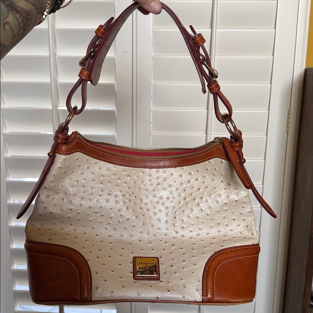 Dooney & Bourke Cream and Brown Shoulder Bag